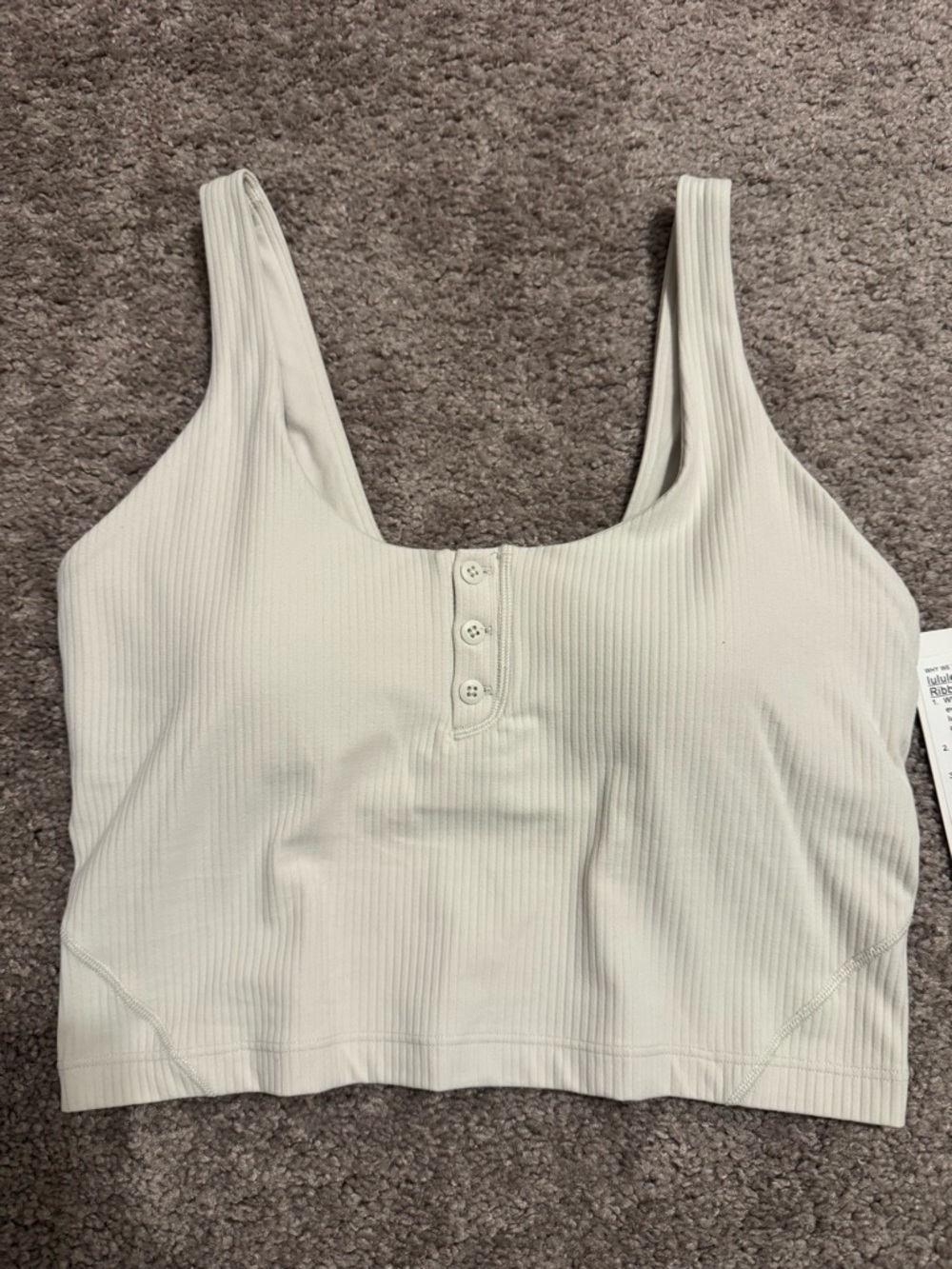 Lululemon Align Ribbed Henley Tank- Bone-Size 6